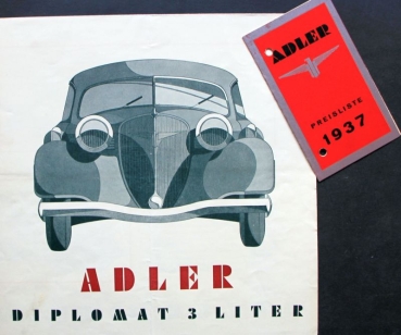Adler Diplomat 3 Liter Modelprogram 1936 Reuters Motives Carbrochure (1222)